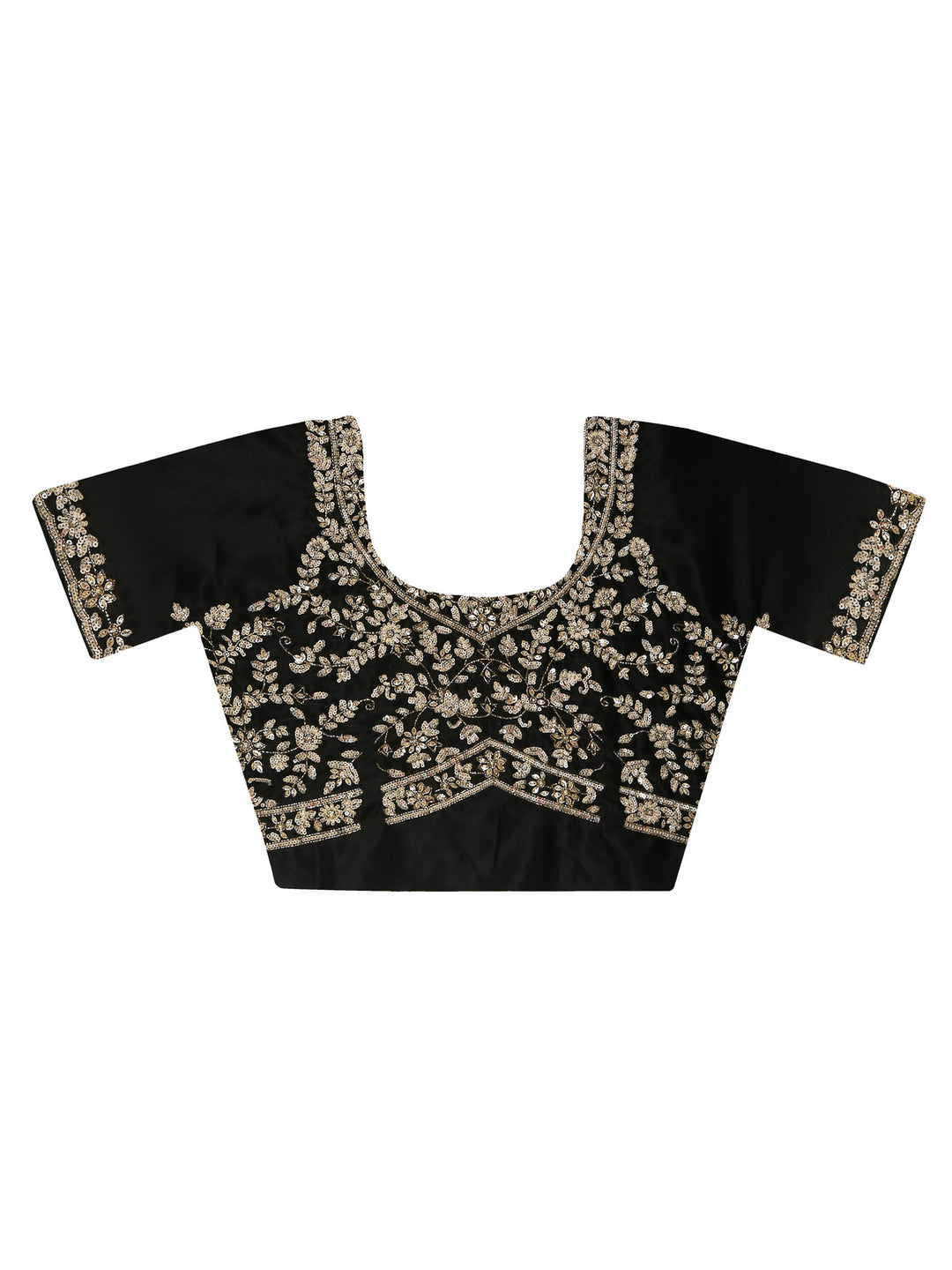Black Satin Saree