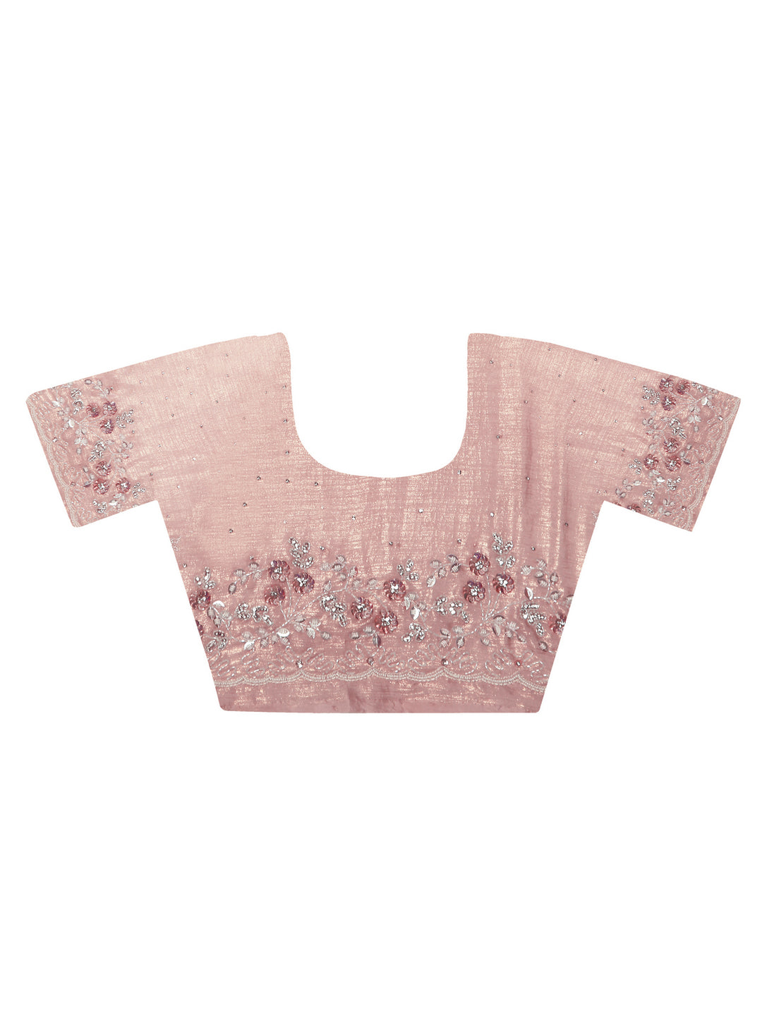 Rose Gold Shimmer Crepe Saree