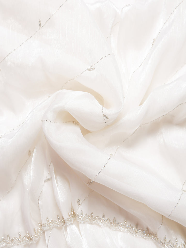 White Organza Tissue Saree