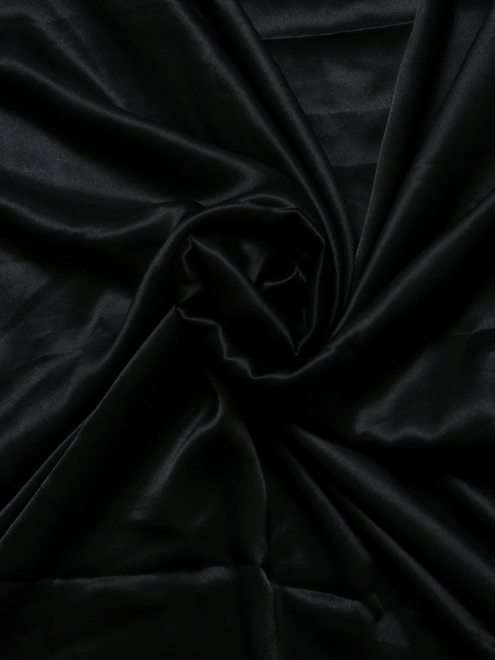Black Satin Saree