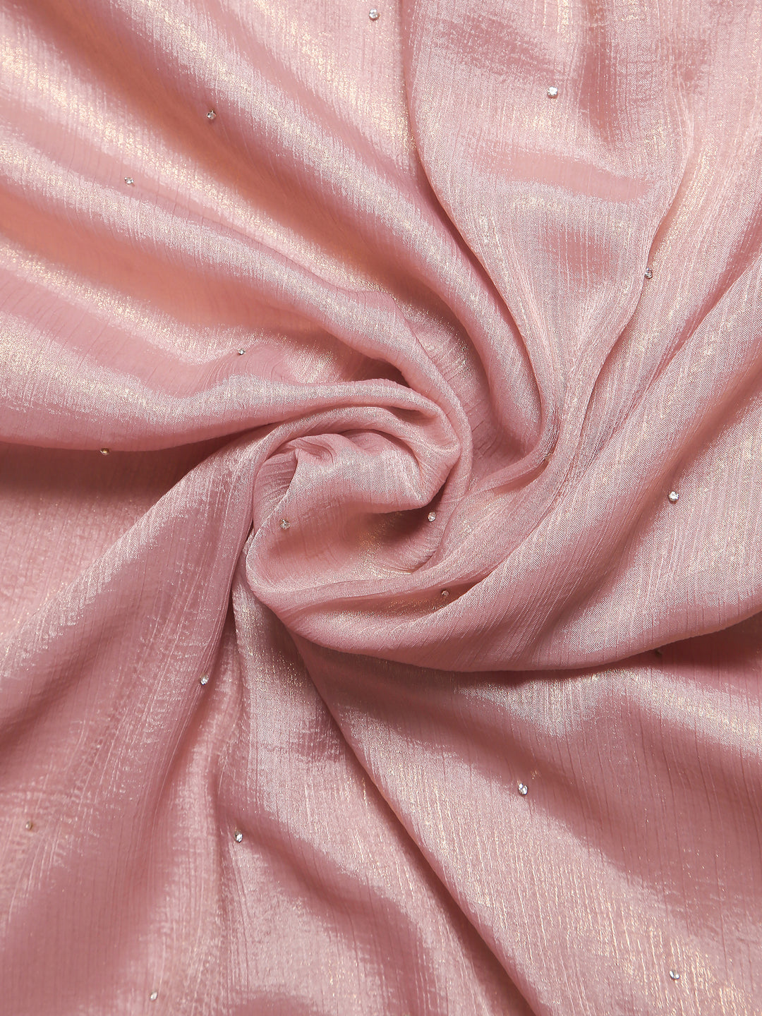 Rose Gold Shimmer Crepe Saree