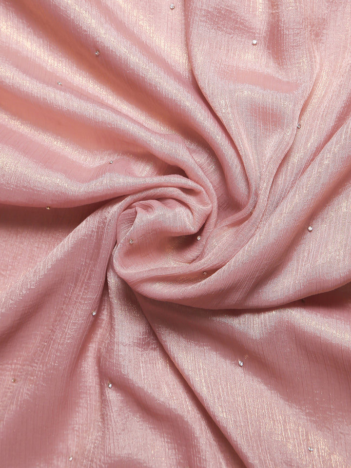 Rose Gold Shimmer Crepe Saree