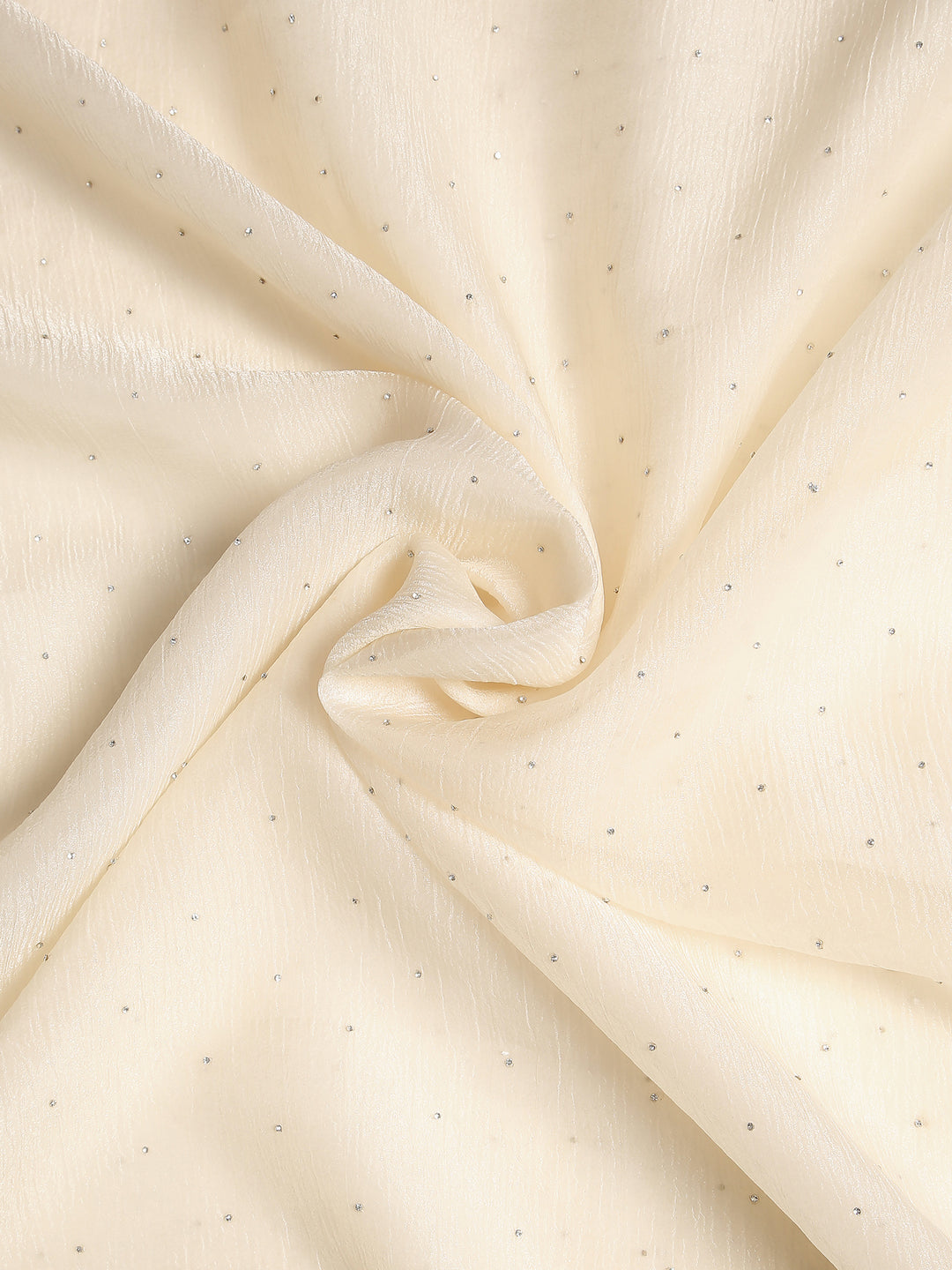 Ivory Crepe Chiffon Saree