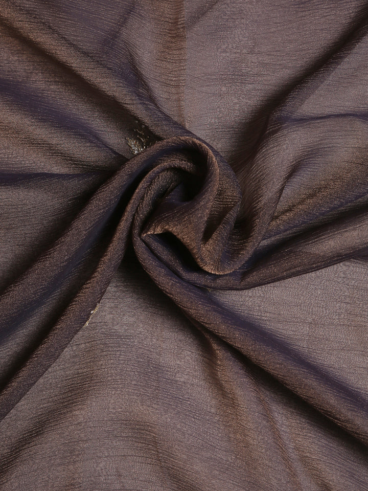Charcoal Grey Crepe Chiffon Saree
