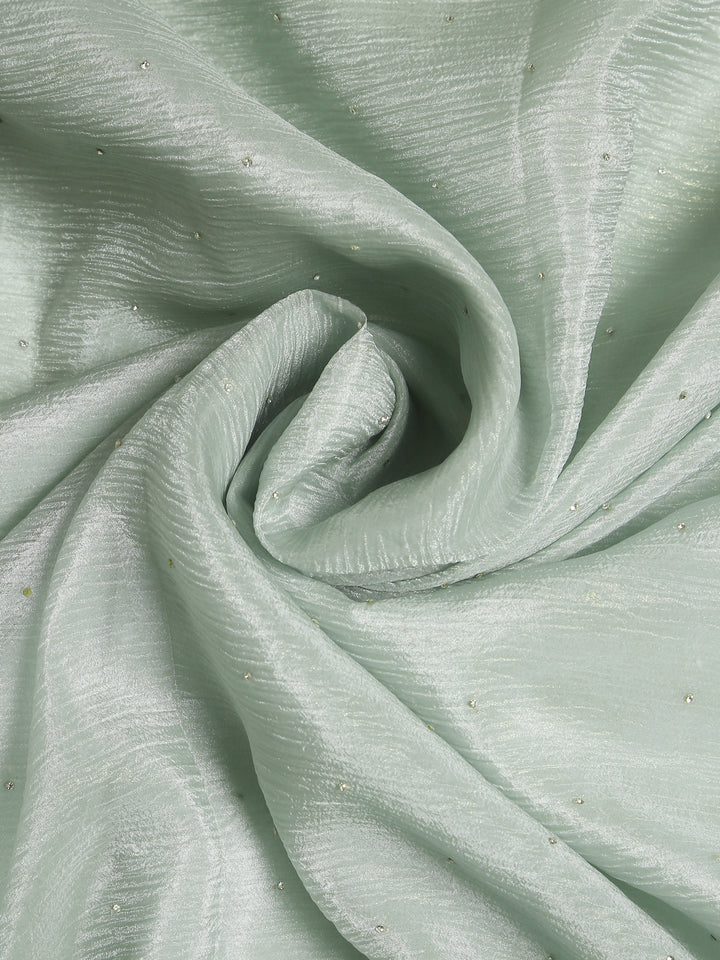 Mint Green Crepe Chiffon Saree