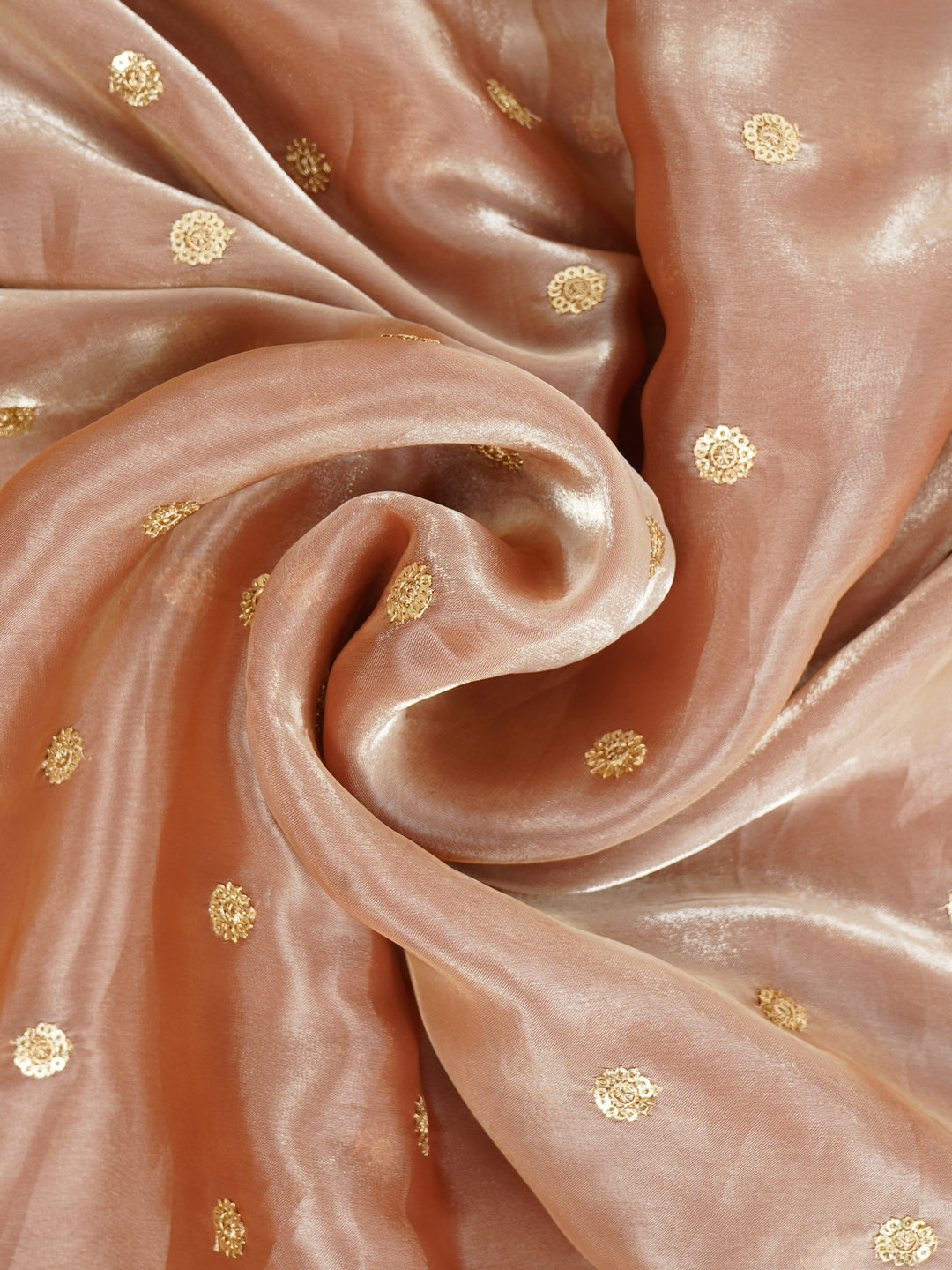 Peach Gold Tissue Saree