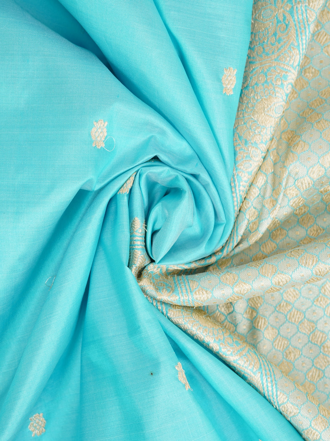 Aqua Blue Katan Silk Saree