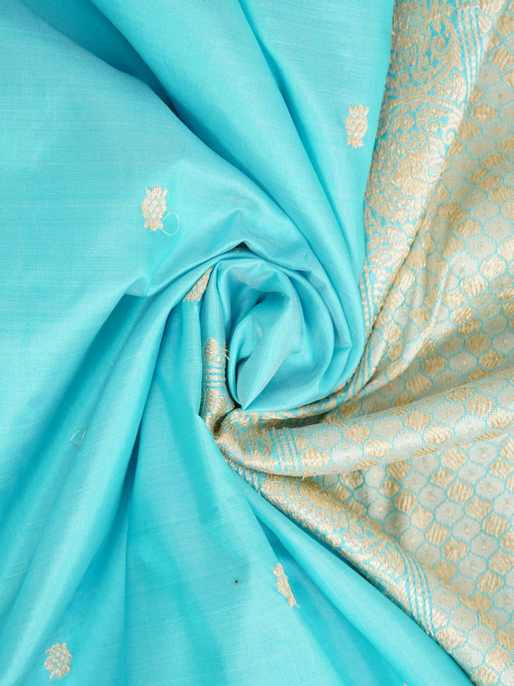 Aqua Blue Katan Silk Saree