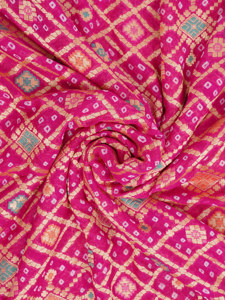 Hot Pink Khaddi Georgette Saree