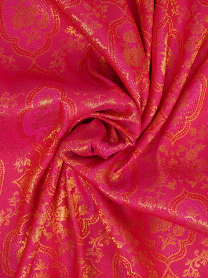 Pink Jaquard Silk Saree