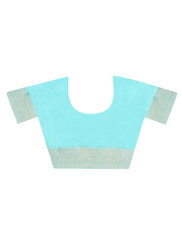 Aqua Blue Katan Silk Saree