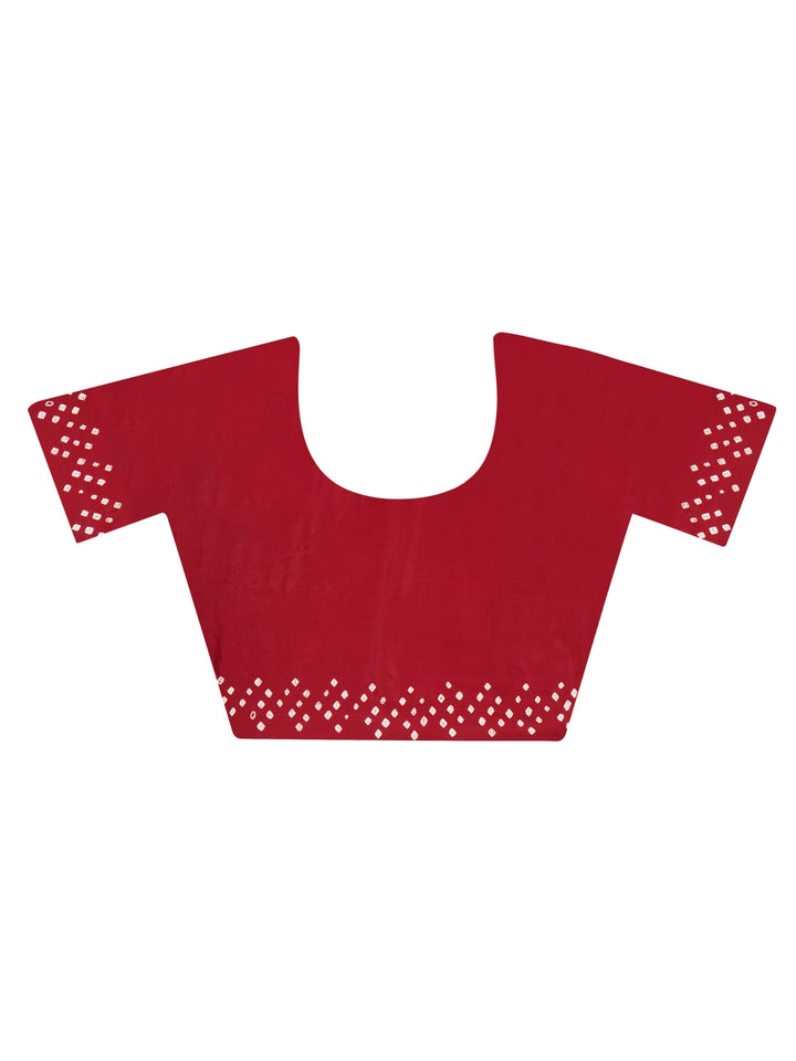 Brick Maroon bandhani Saree