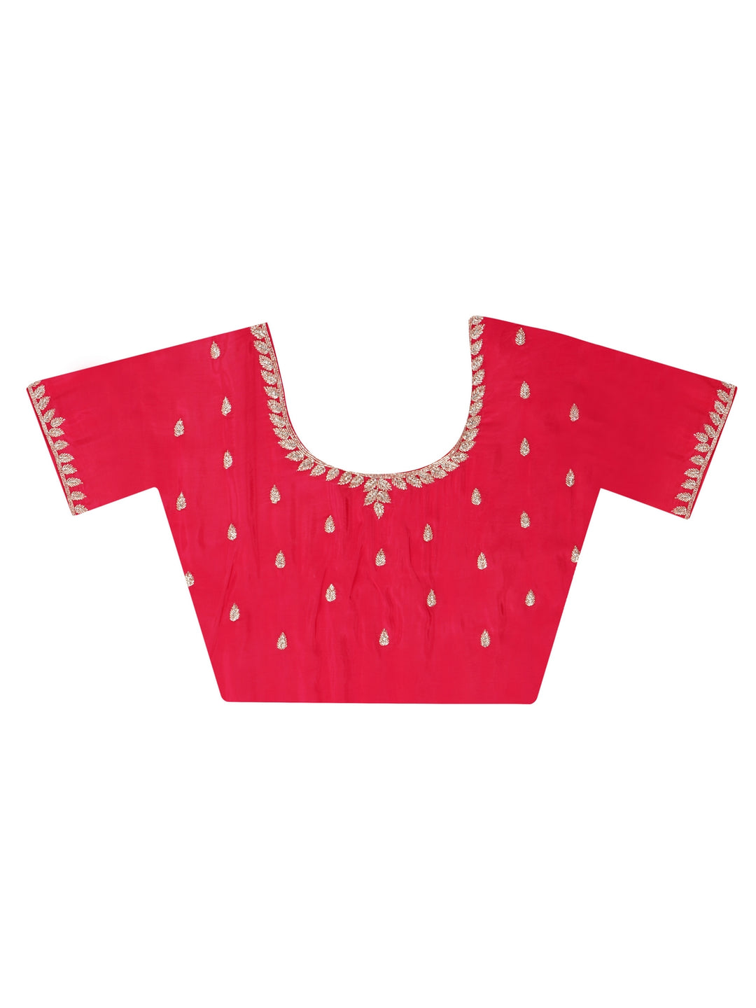 Ruby Red Satin Saree