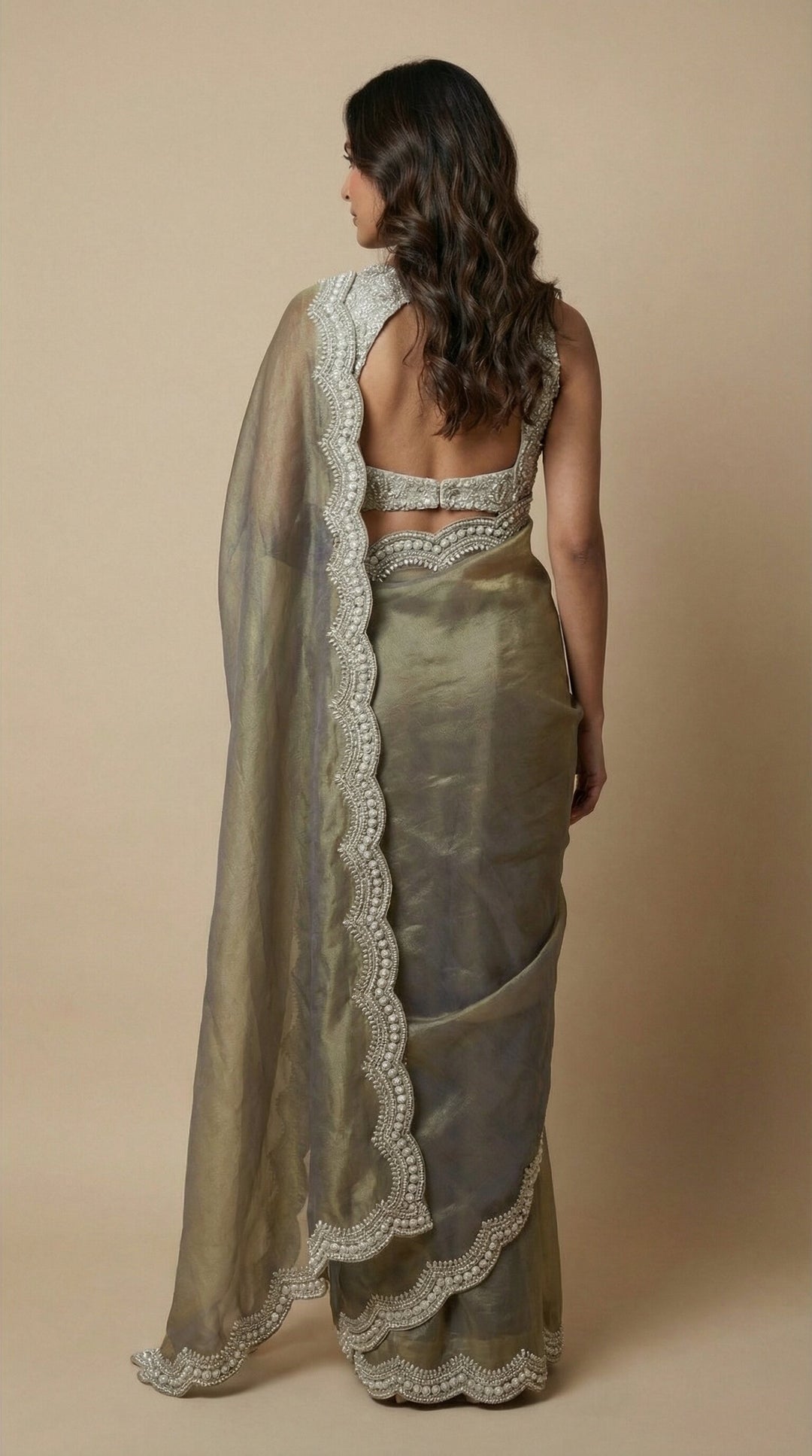 Olive Tissue Saree