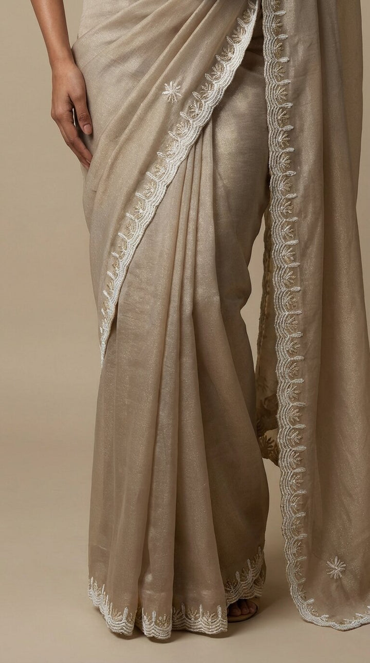 Grey Pearl Saree