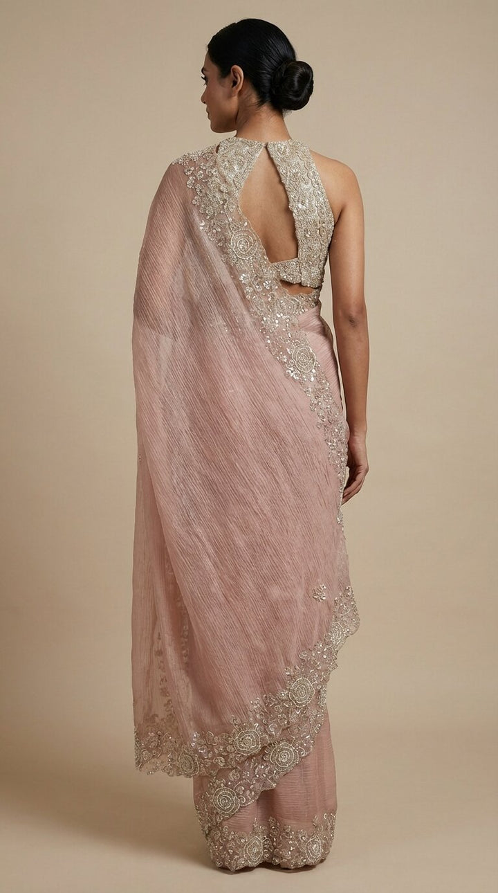 Light Pink Tissue Saree