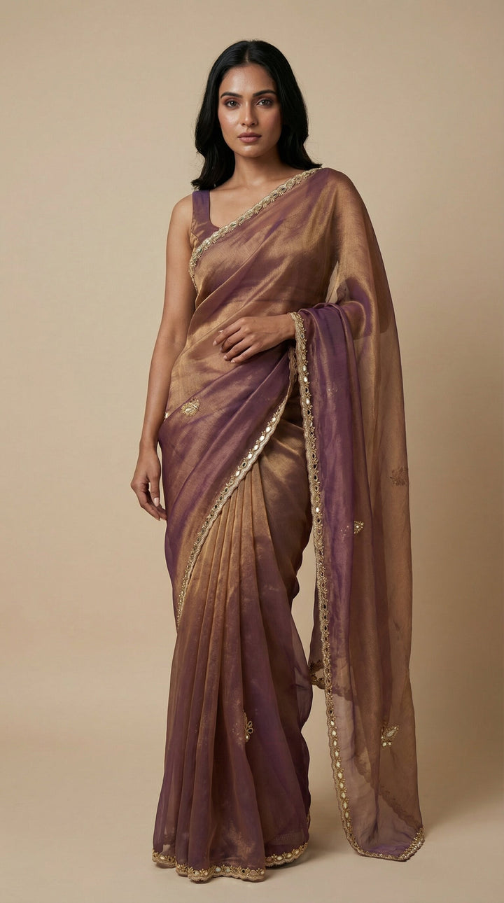 Copper Mirror saree