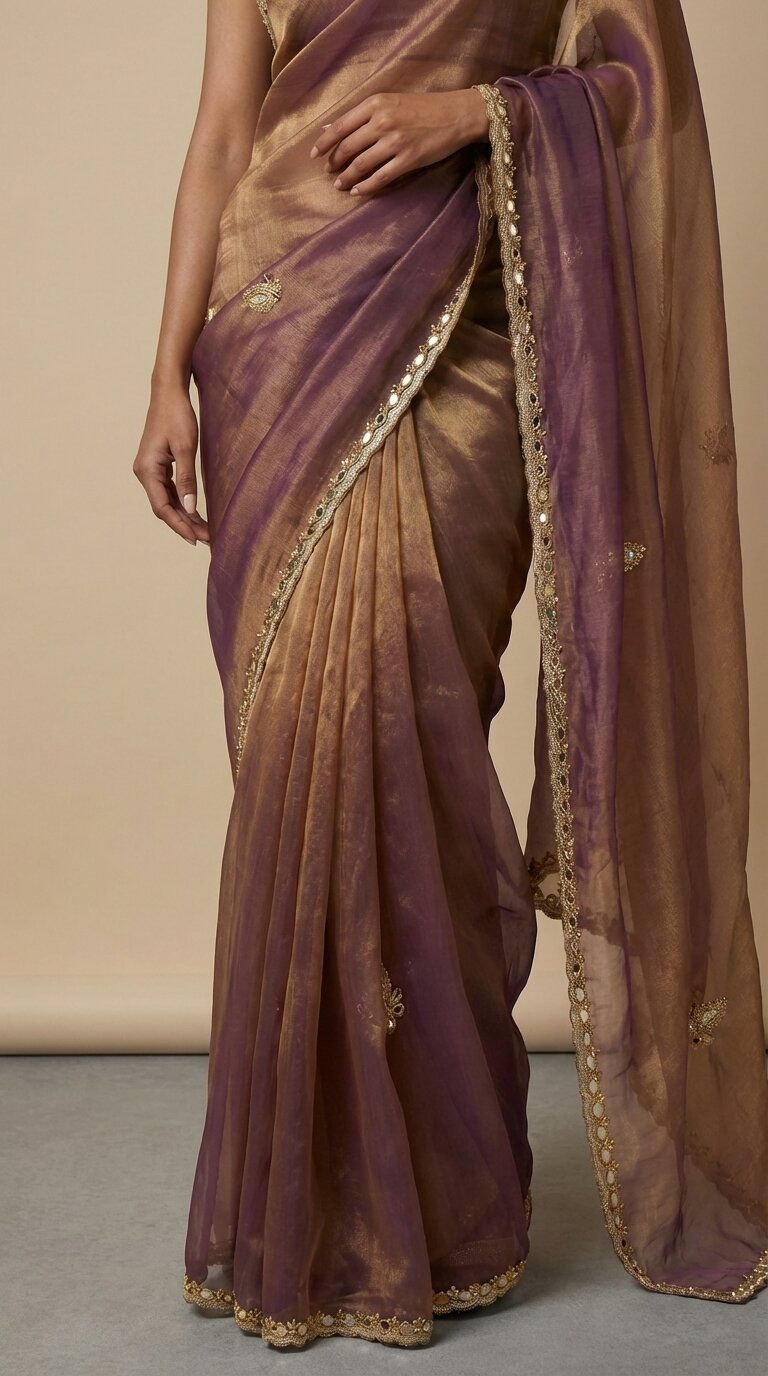 Copper Mirror saree