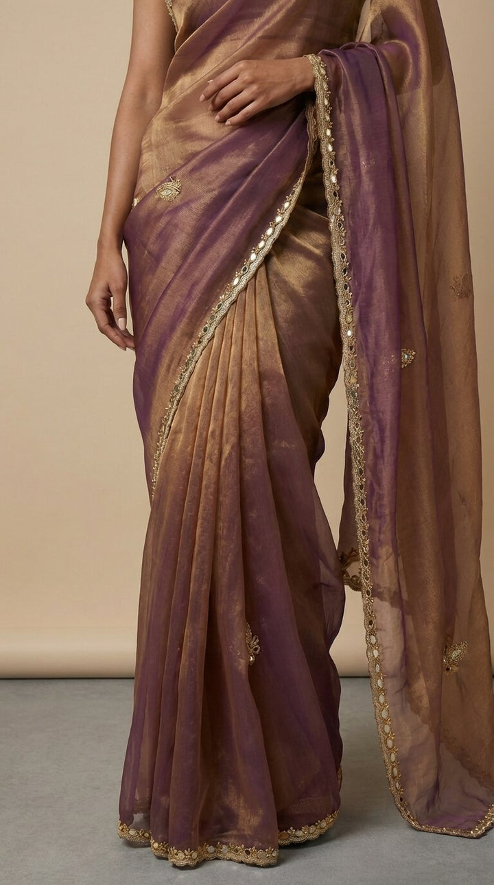 Copper Mirror saree