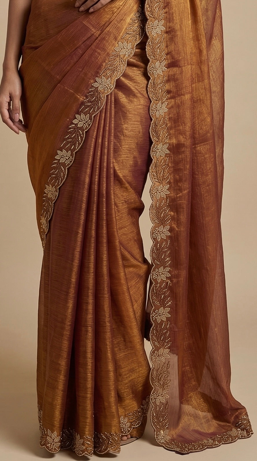 Bronze Tissue saree