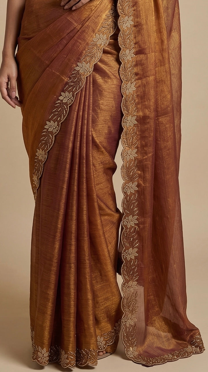Bronze Tissue saree