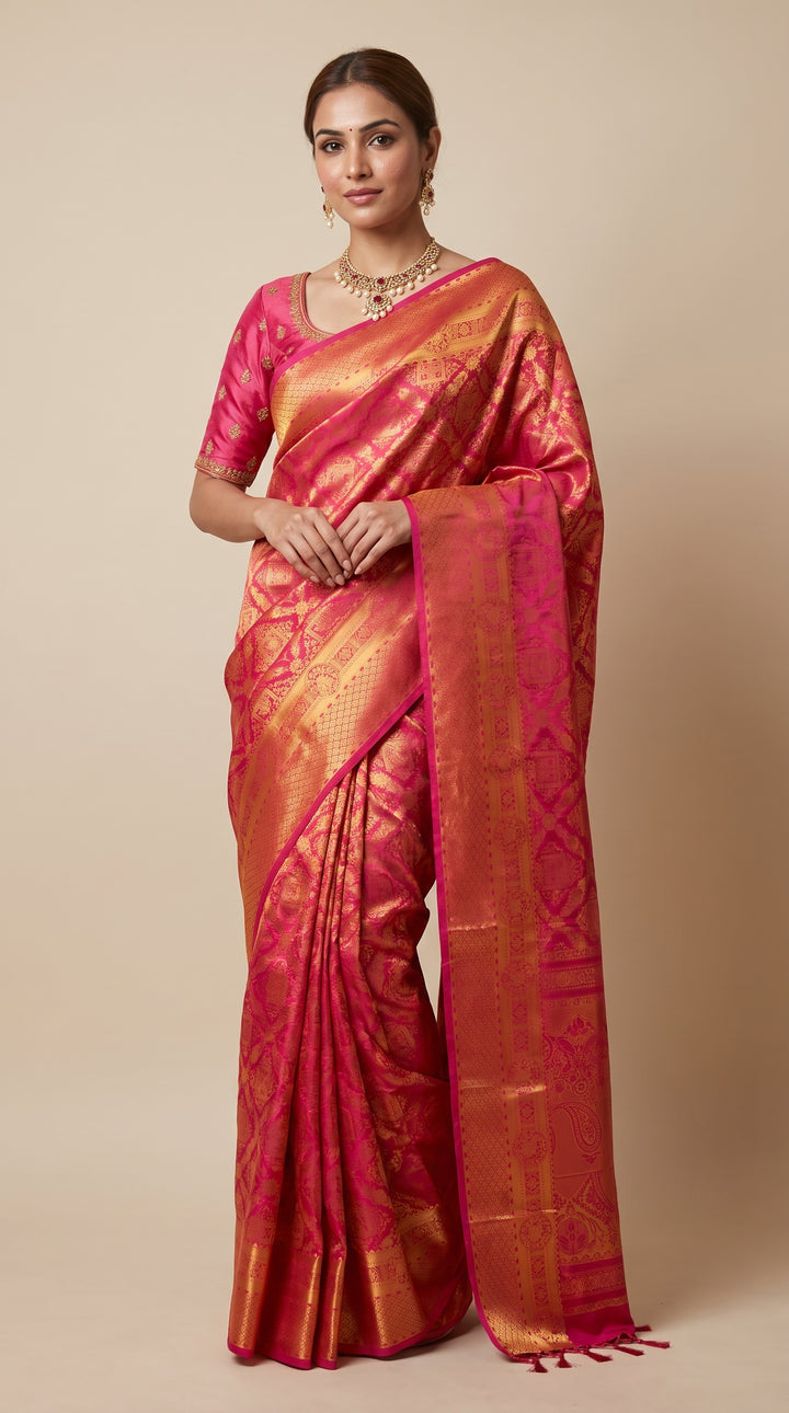Deep Pink Banarasi