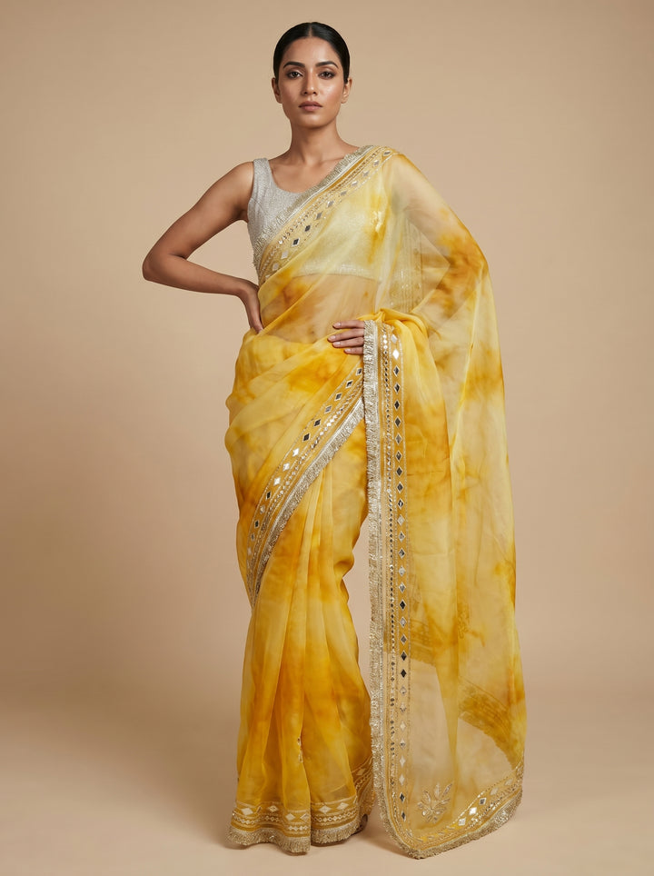 Ombre Yellow Saree