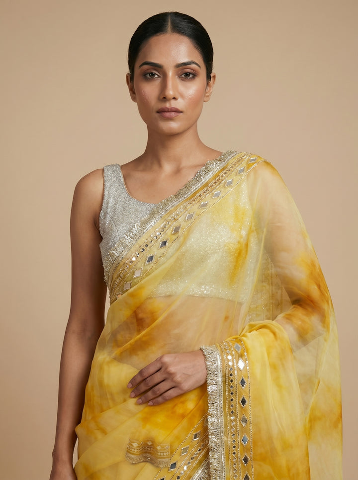 Ombre Yellow Saree