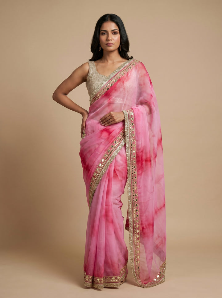 Ombre Pink Saree