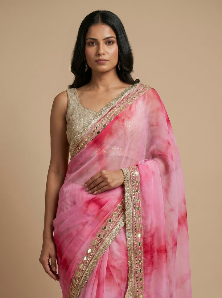 Ombre Pink Saree