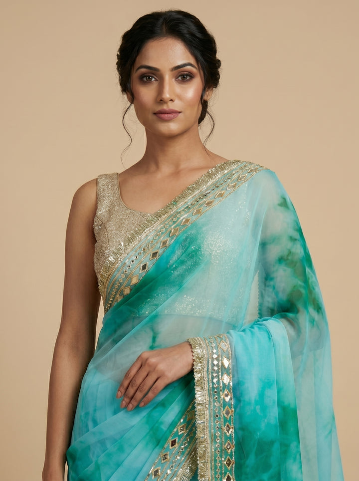 Ombre Blue Saree