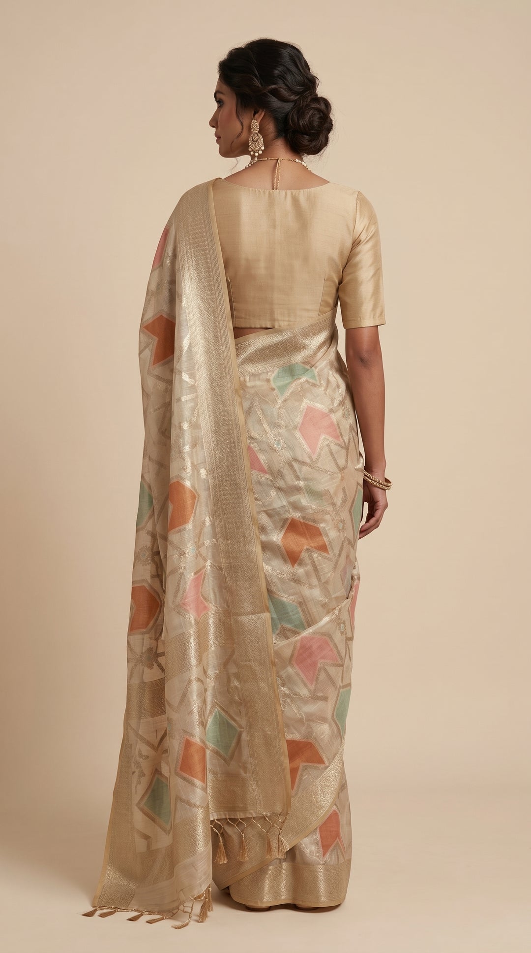 Beige Jamdani Rangkaat