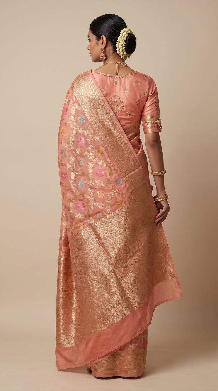 Peach Kora Banarsi