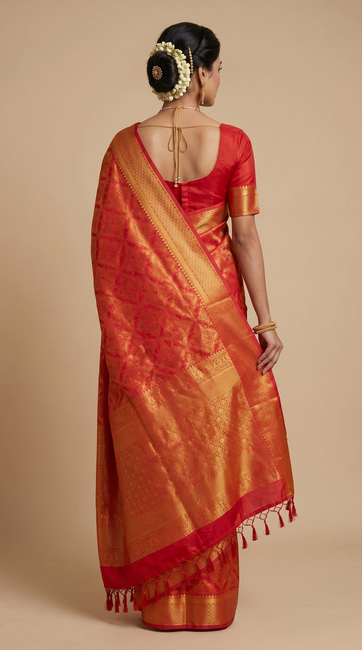 Fiery Orange Banarasi