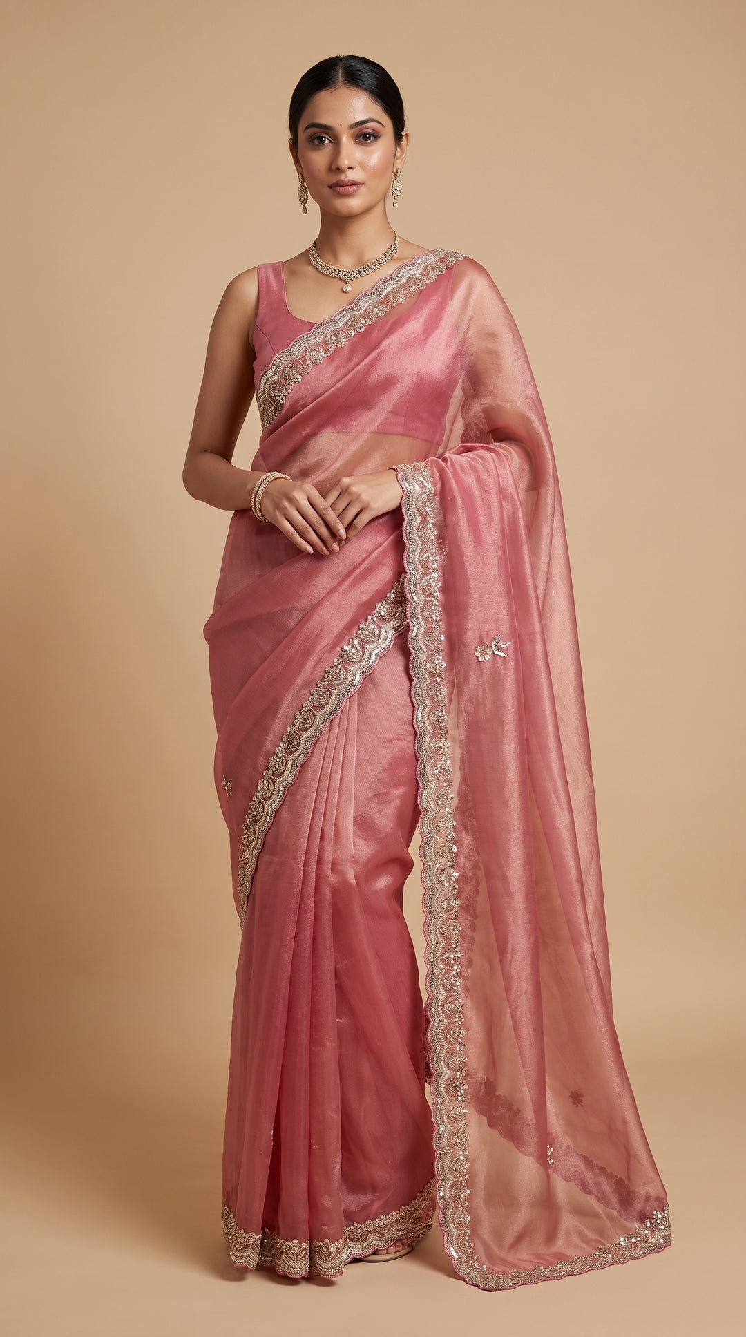 Rose Pink Saree