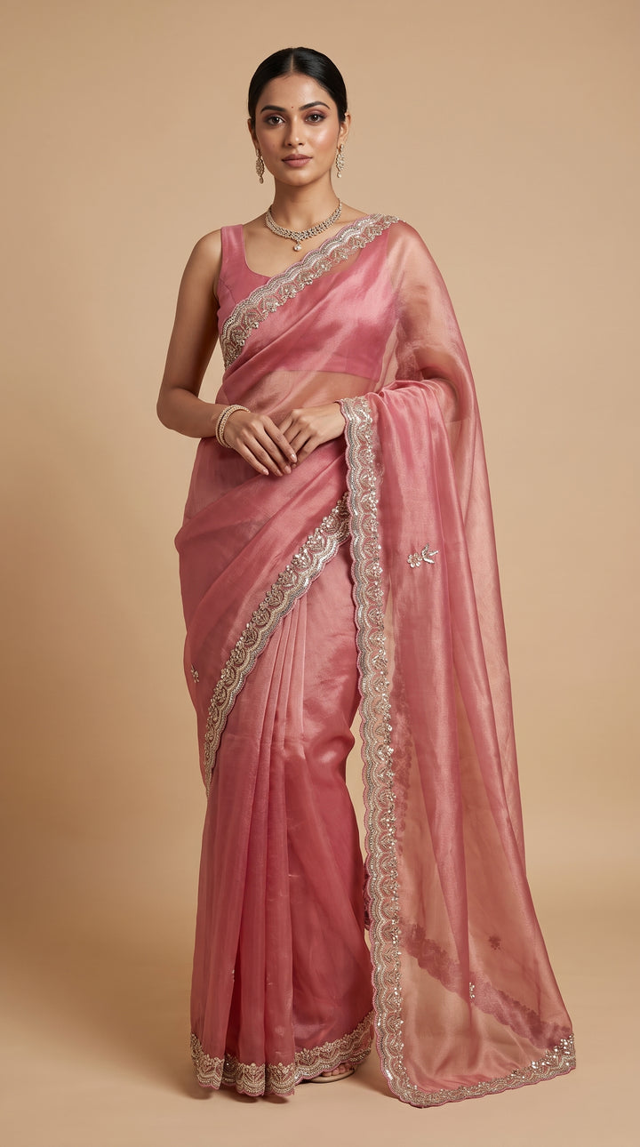 Rose Pink Saree