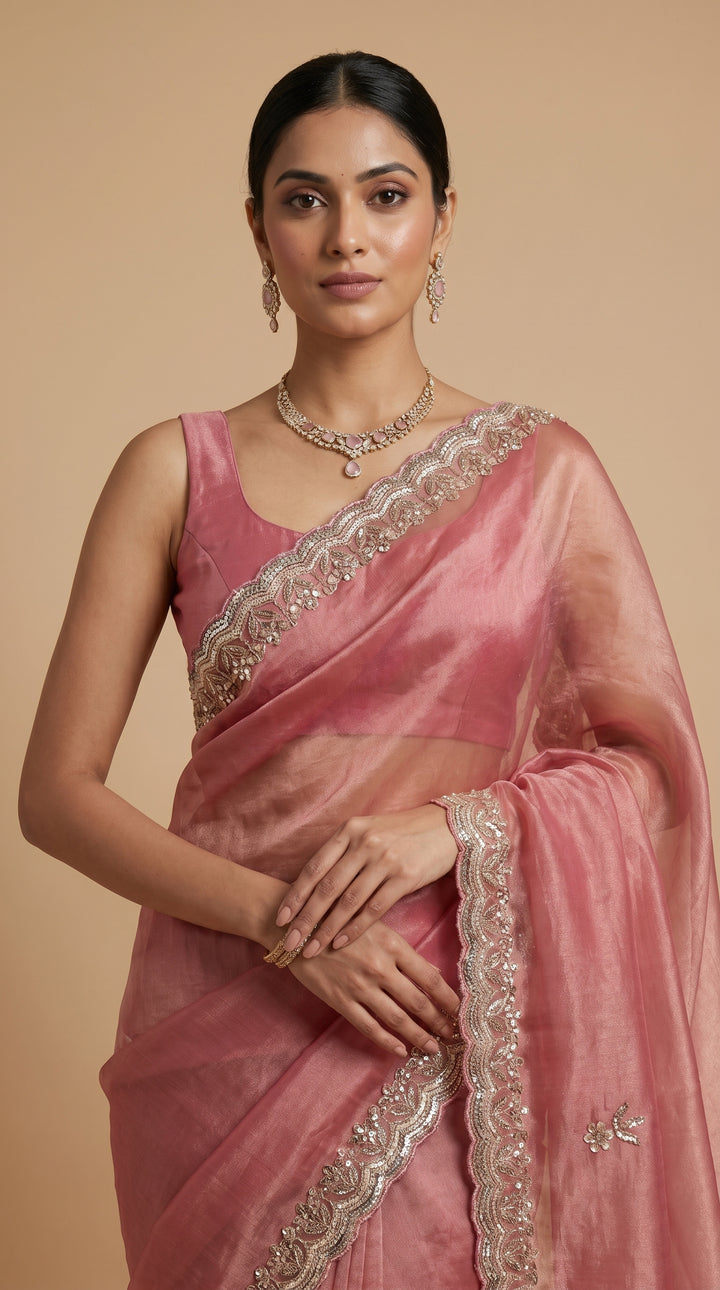 Rose Pink Saree