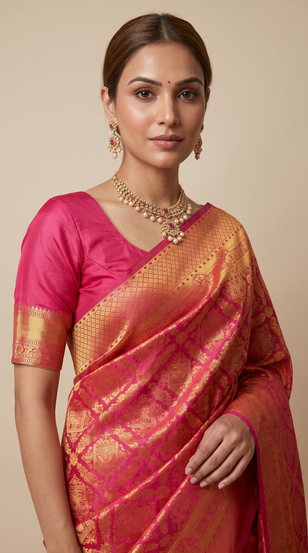 Deep Pink Banarasi