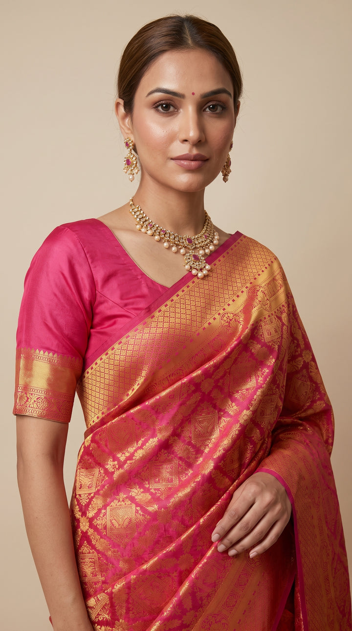 Deep Pink Banarasi