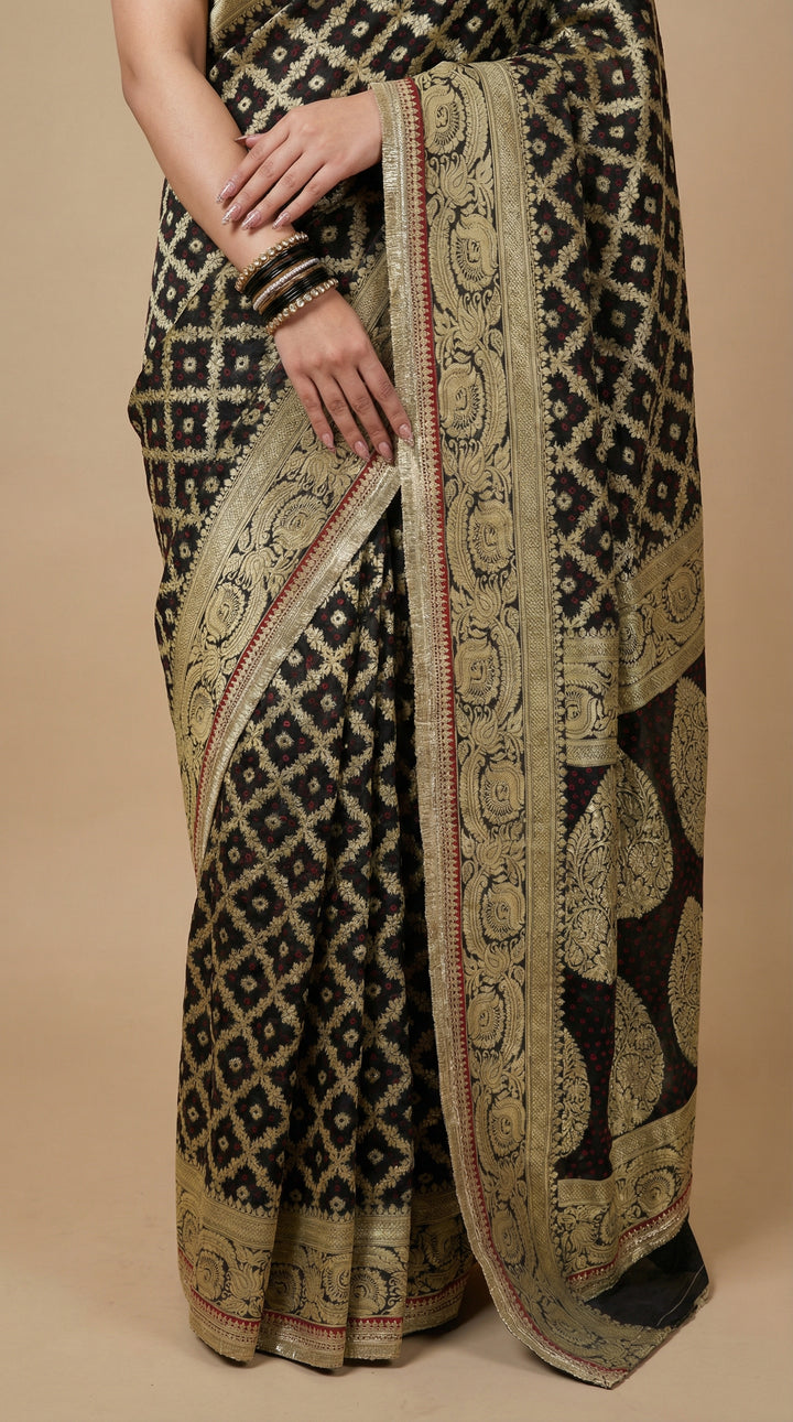 Coco Black Khaddi Georgette Saree