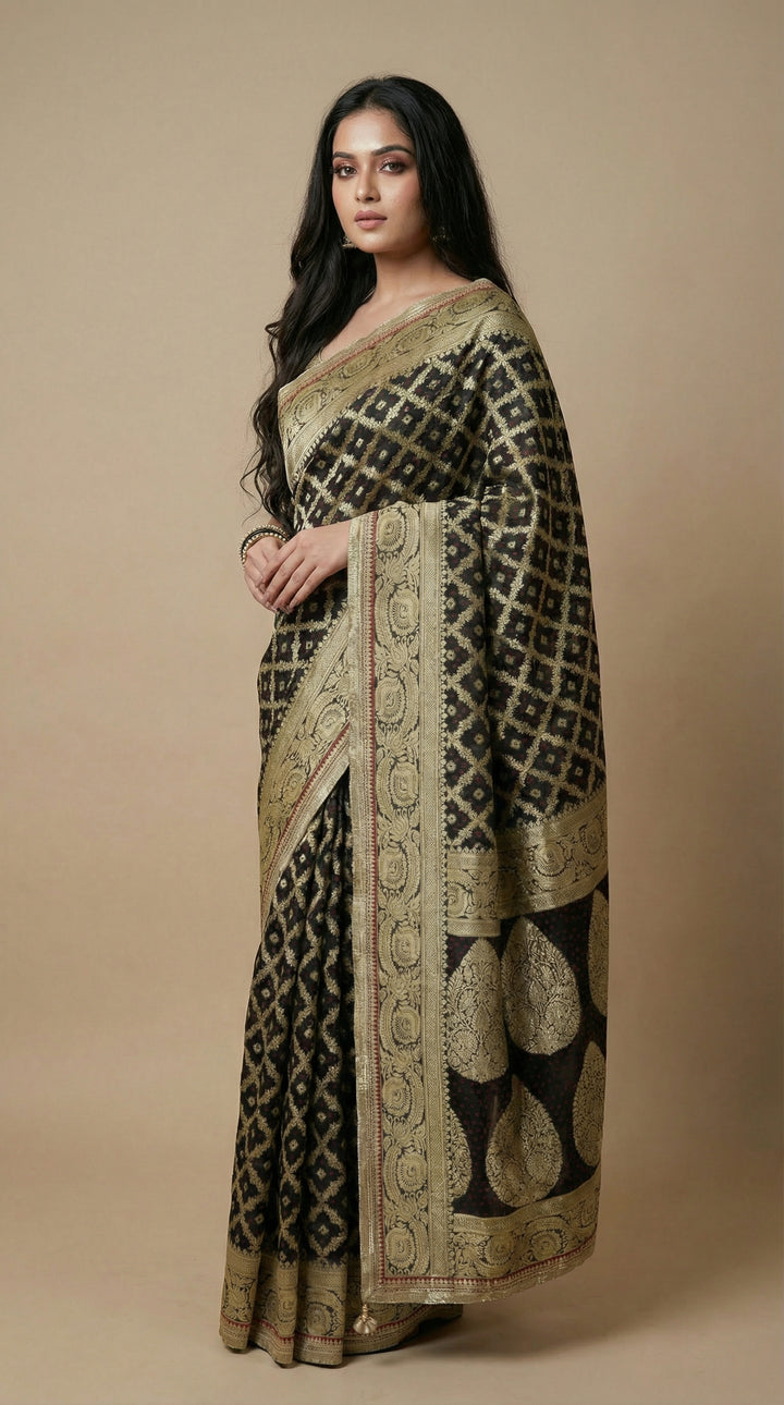 Coco Black Khaddi Georgette Saree