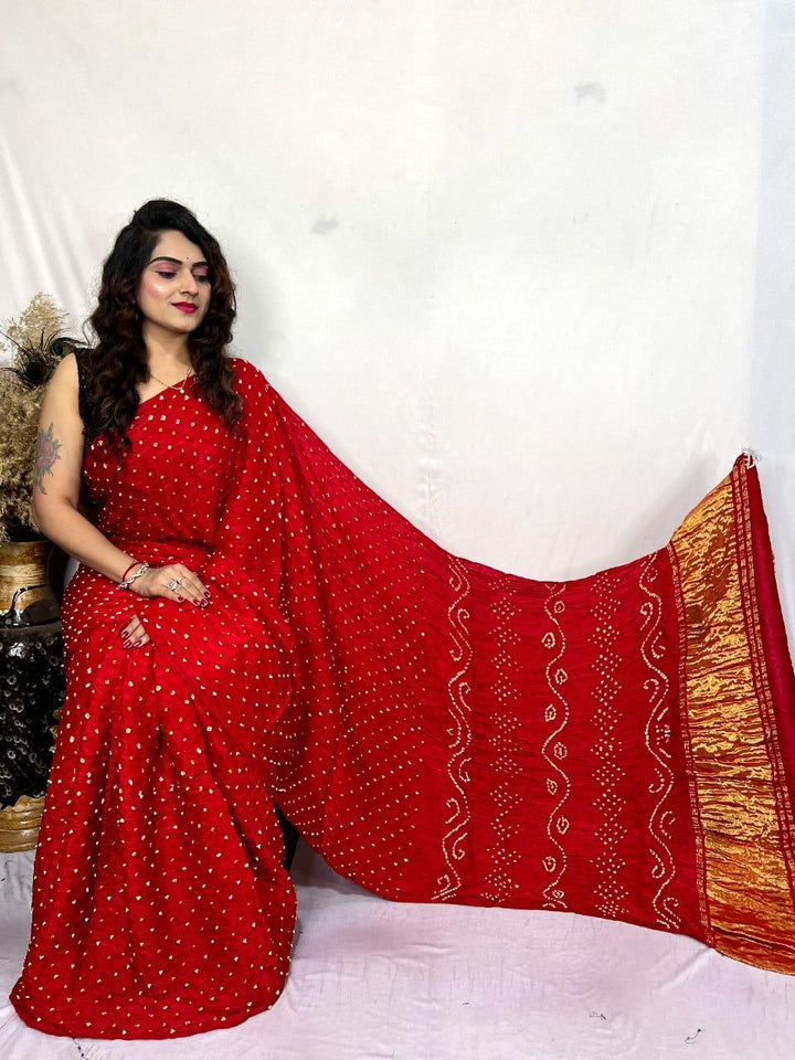 Bandhini Modal Silk Saree