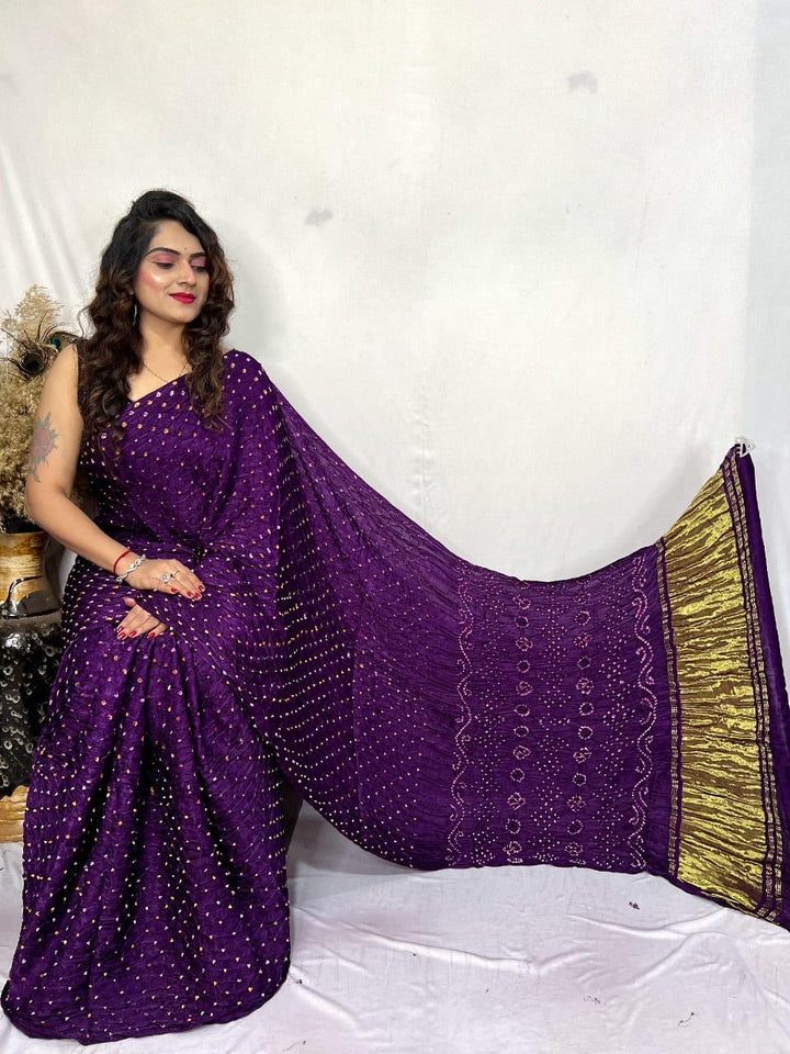 Bandhini Modal Silk Saree