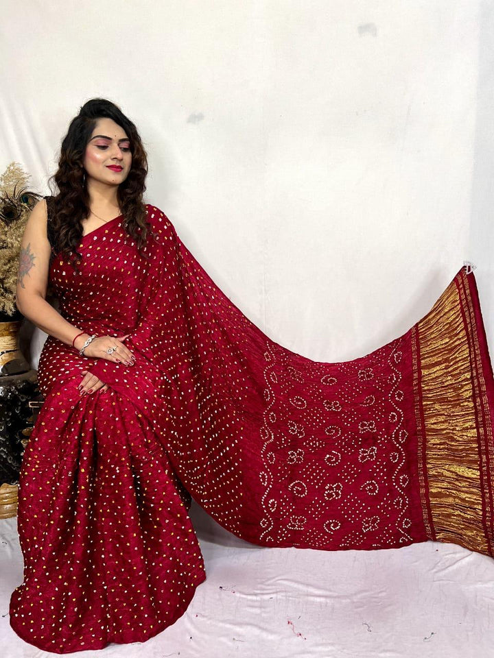 Bandhini Modal Silk Saree