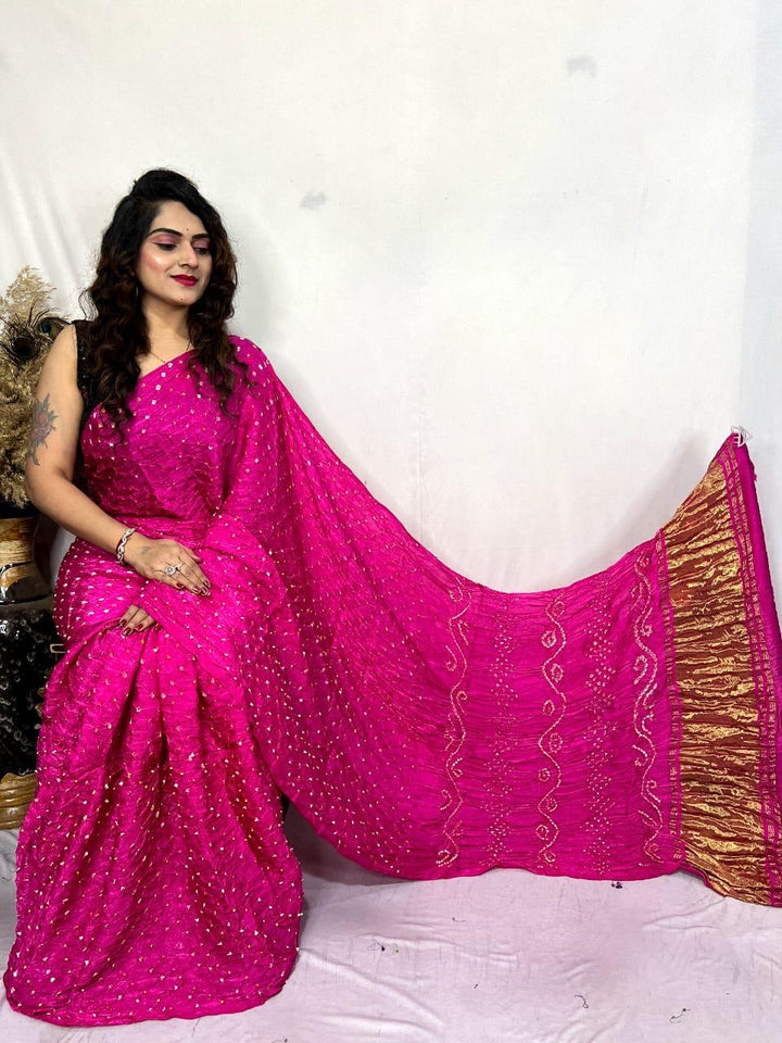 Bandhini Modal Silk Saree