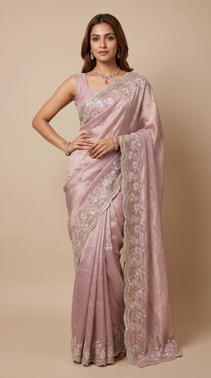 Grey Mauve Saree