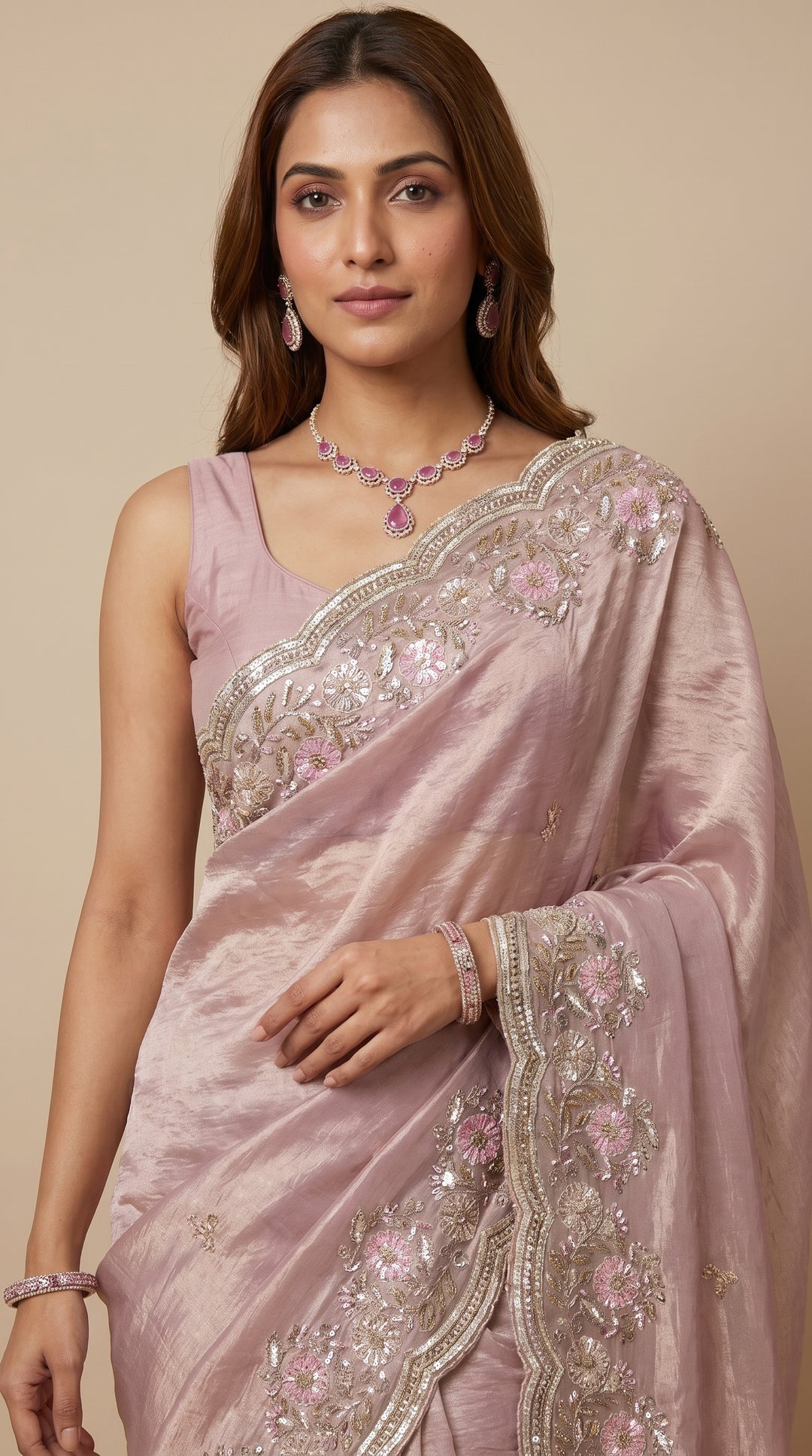 Grey Mauve Saree