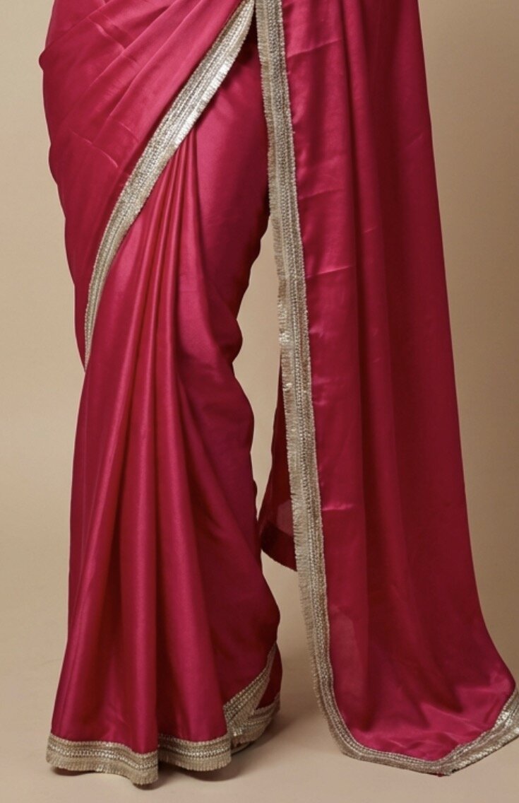 Hot Pink Pre-Drape Saree