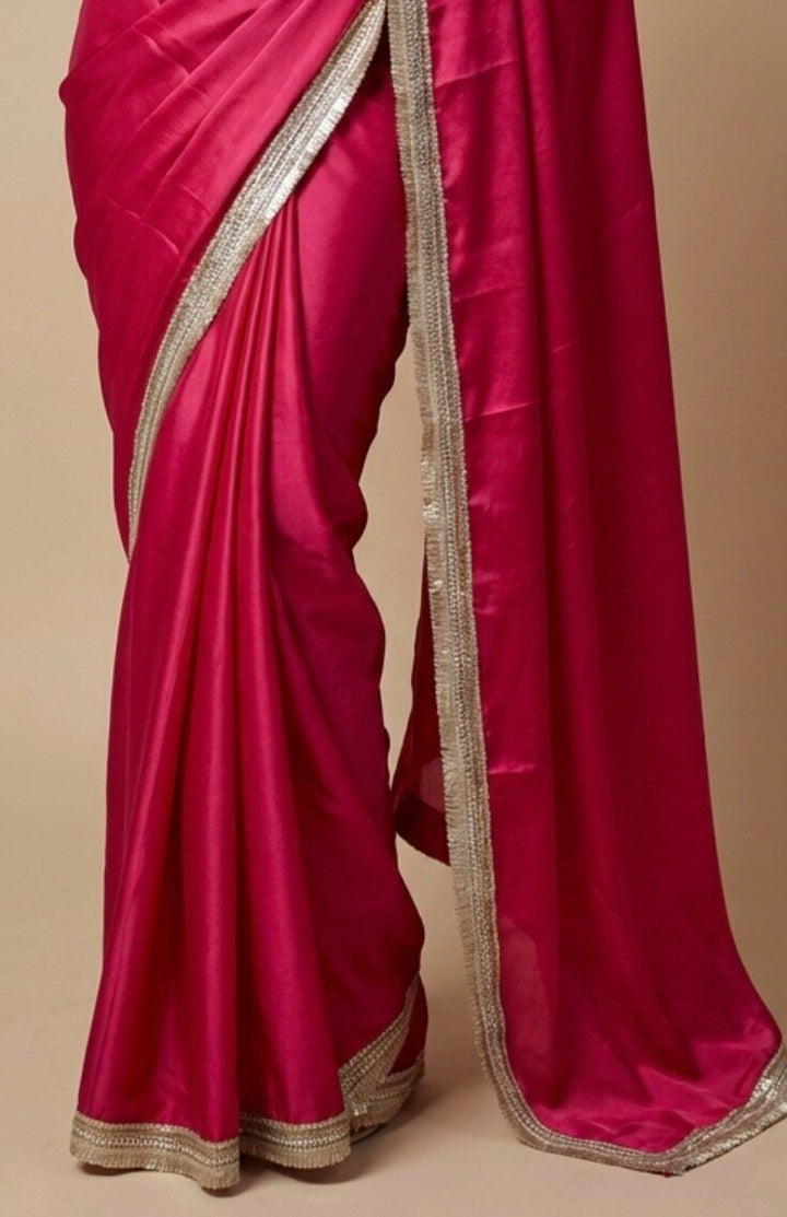 Hot Pink Pre-Drape Saree