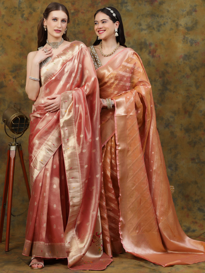 Pink Paithani Tissue